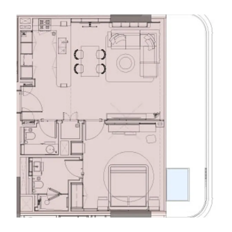 1 bedroom floor plan