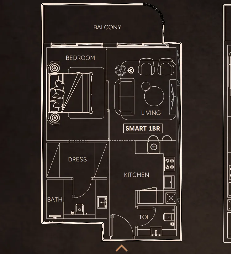1 bedroom floor plan