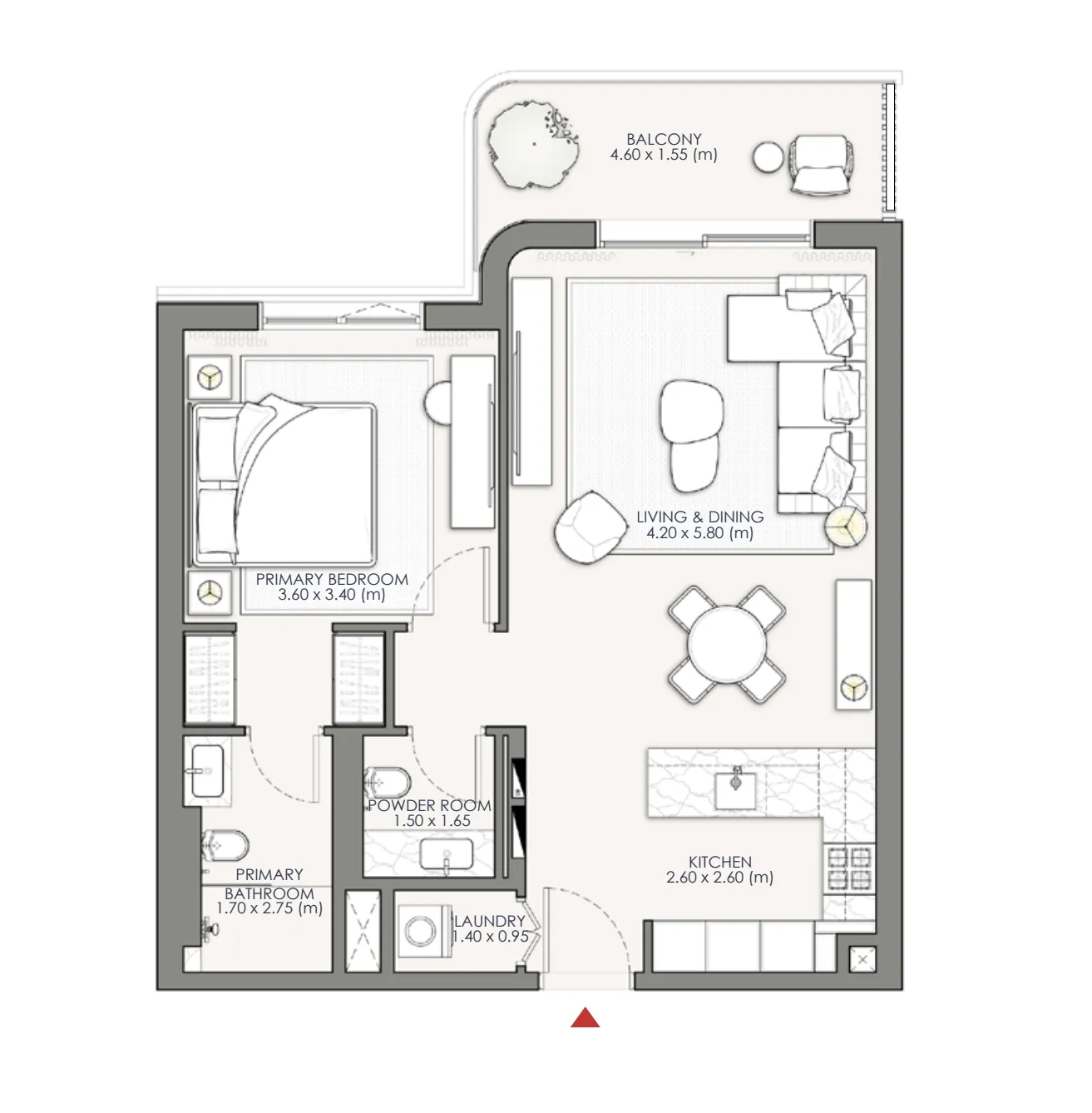 1 bedroom floor plan