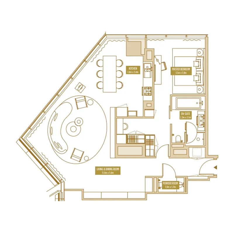 1 bed