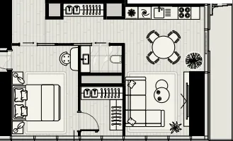Mered Iconic Tower 1BR floor plan