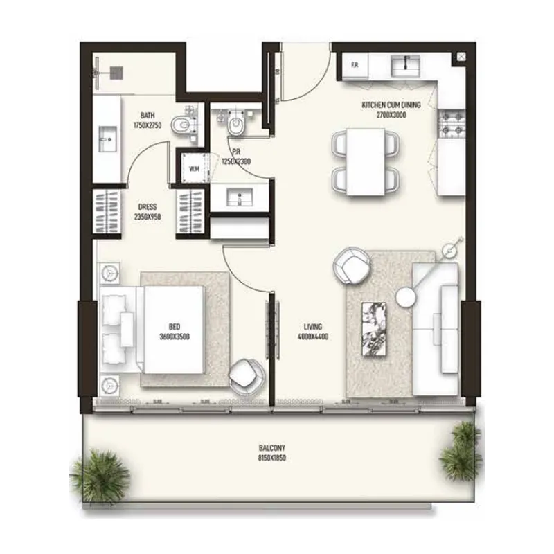 Condor Group Sonate Residences 1BR floor plan