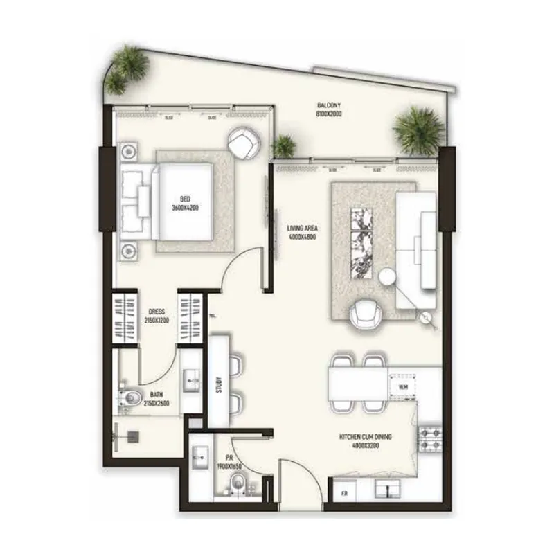 Condor Group Sonate Residences 1BR floor plan