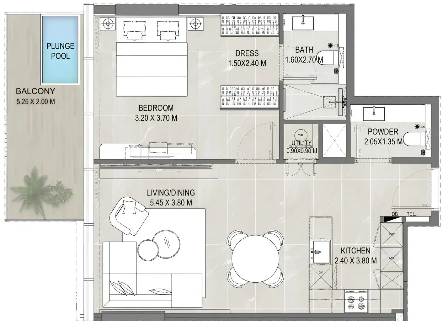 1 bed