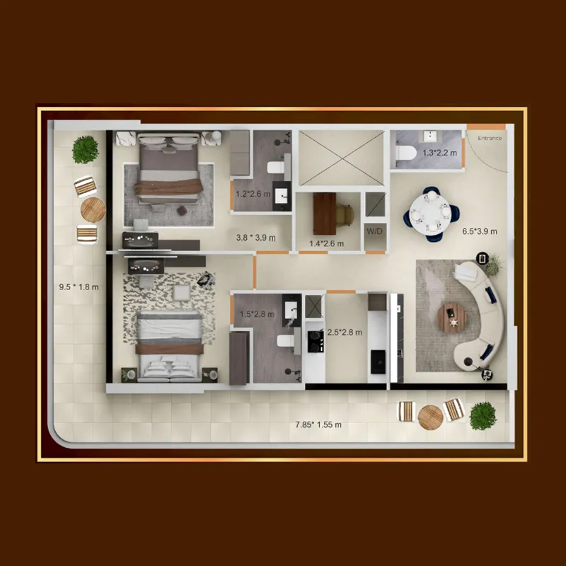 2 bed