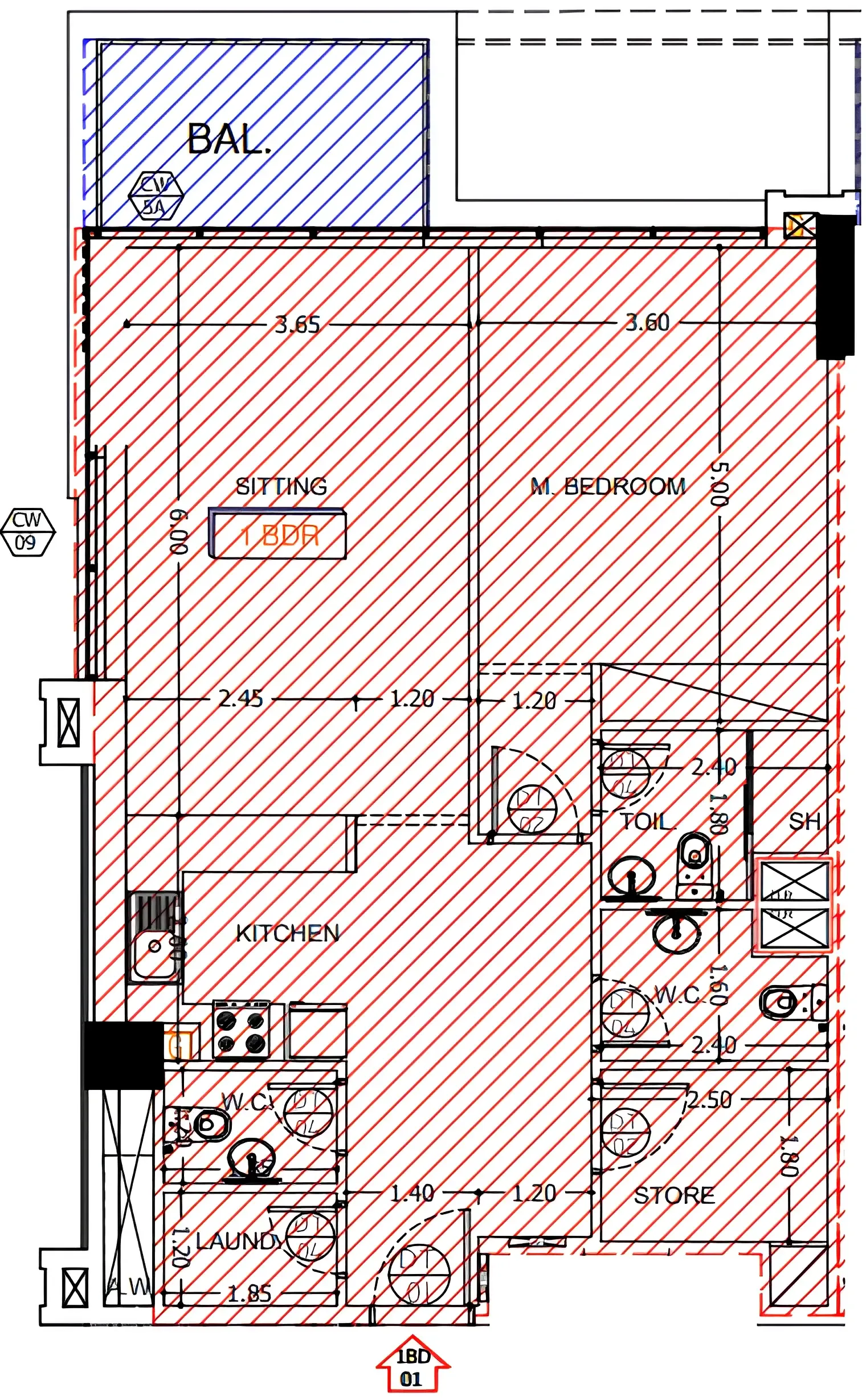 1 bed