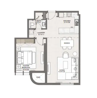 1 bed