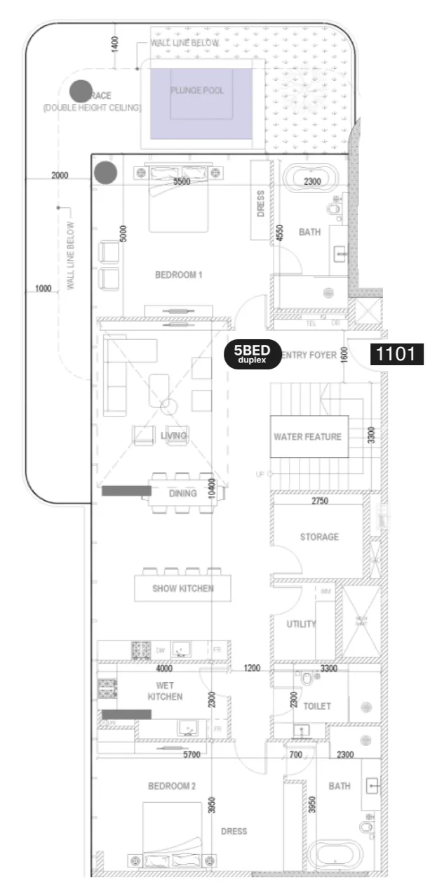 5 bedrooms floor plan