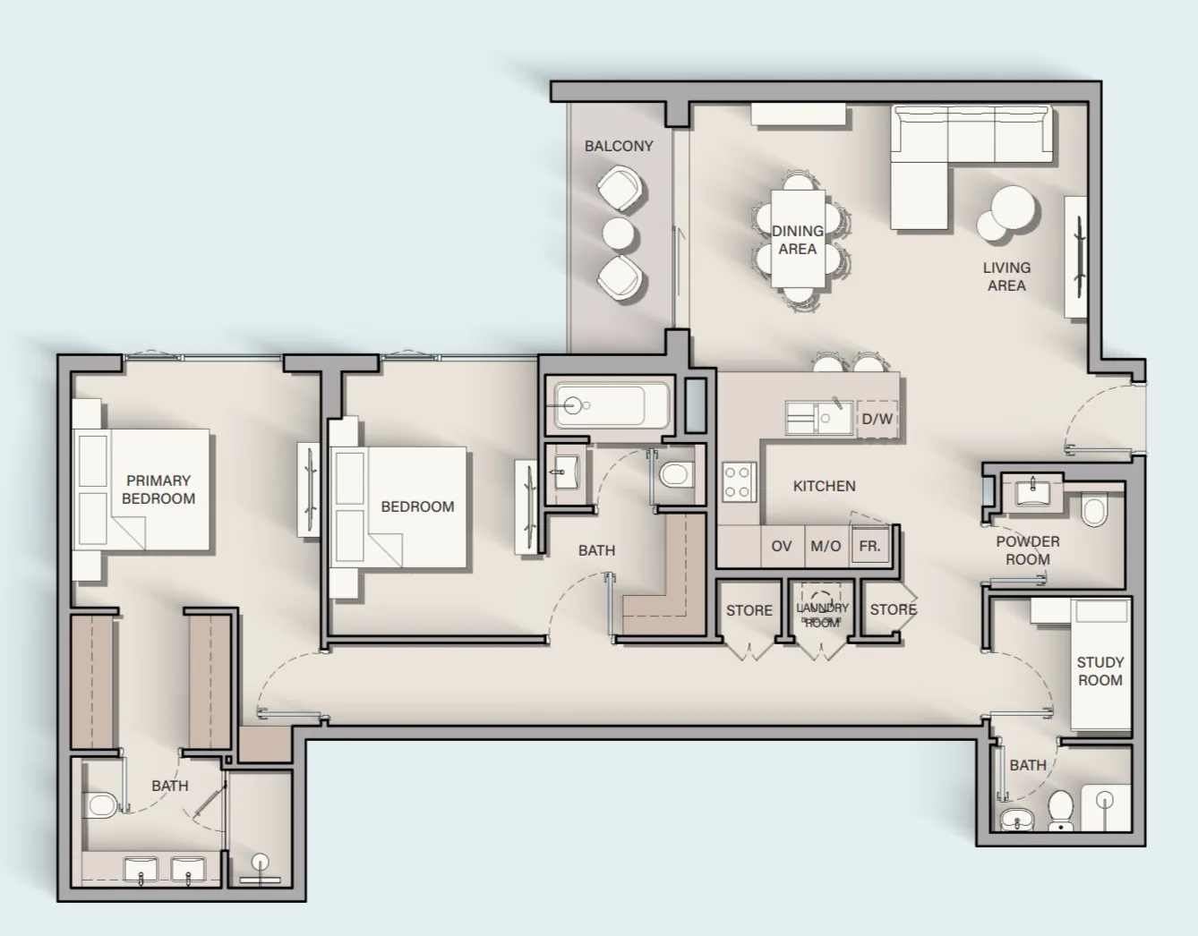 2 bed