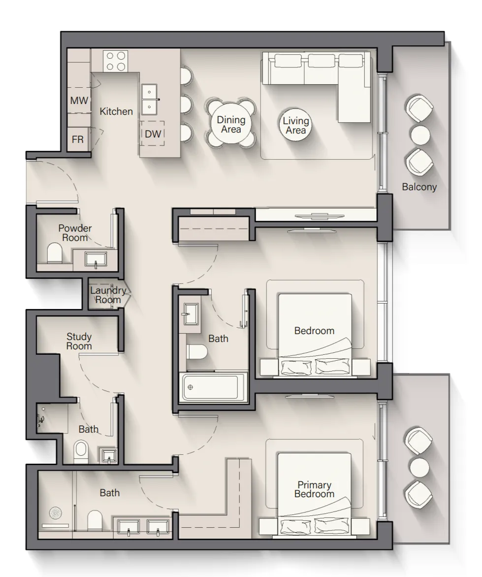 2 bed