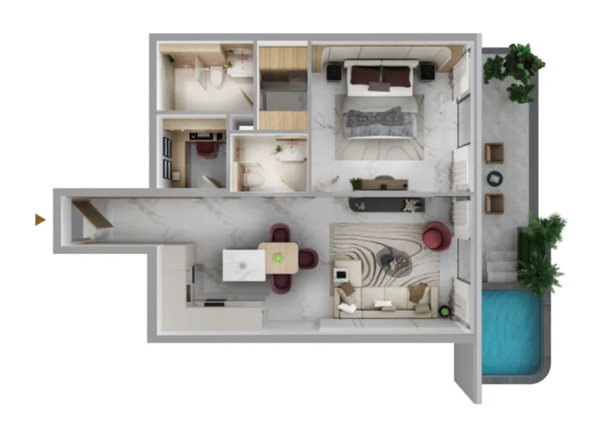 1 bedroom floor plan