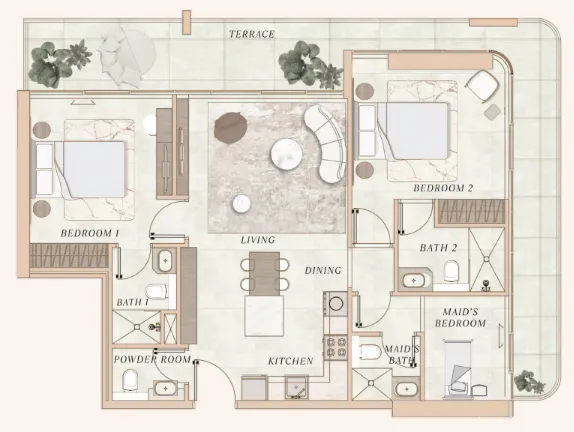 2 bed