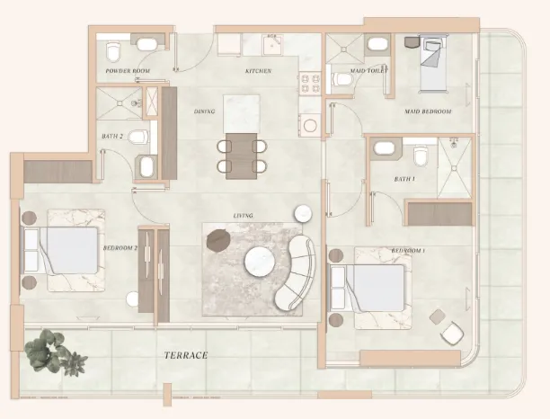 2 bed