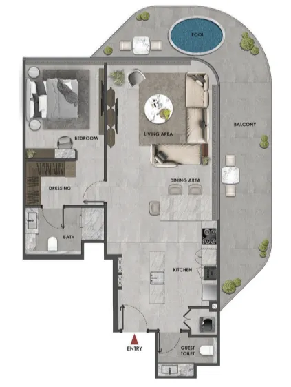 1 bed