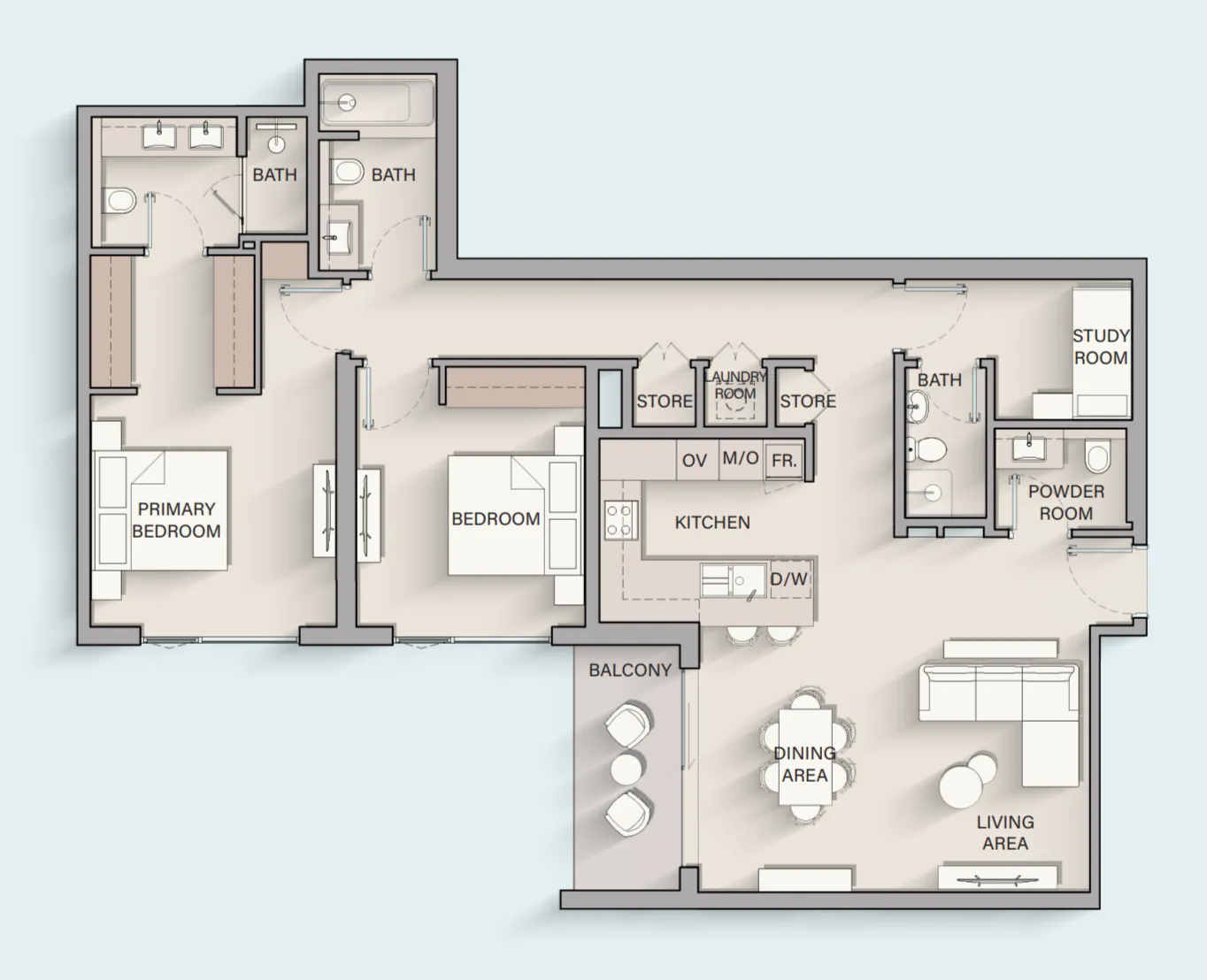 2 bed