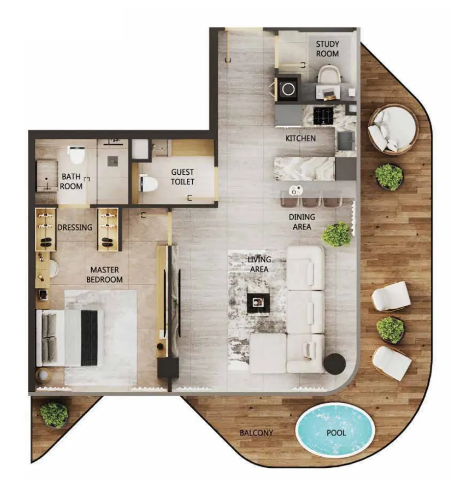 1 bed