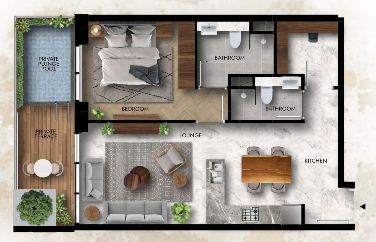 1 bed