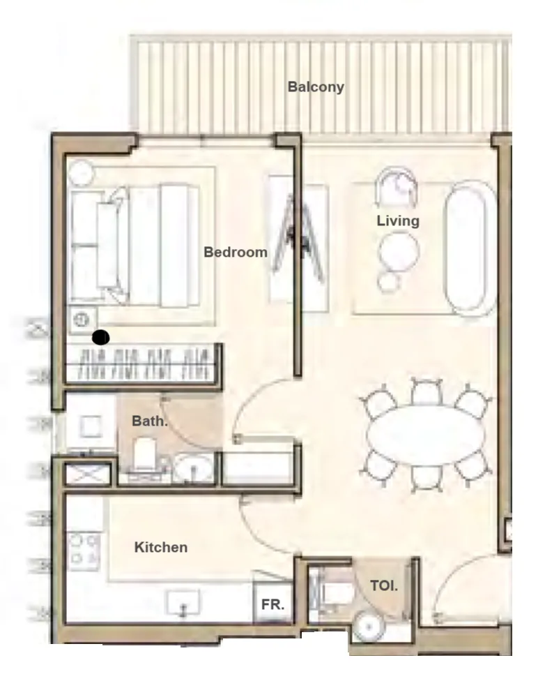 S and S Lume Residences 1BR floor plan