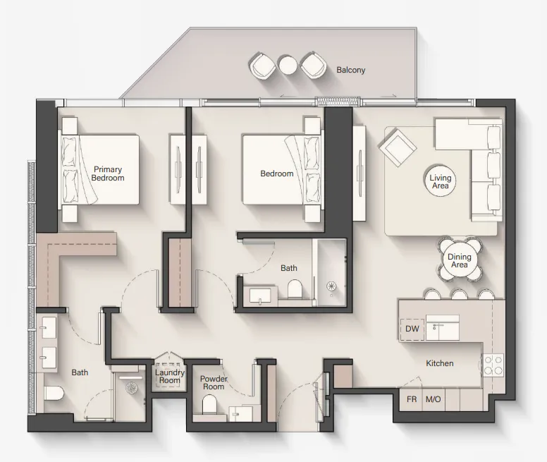 2 bed