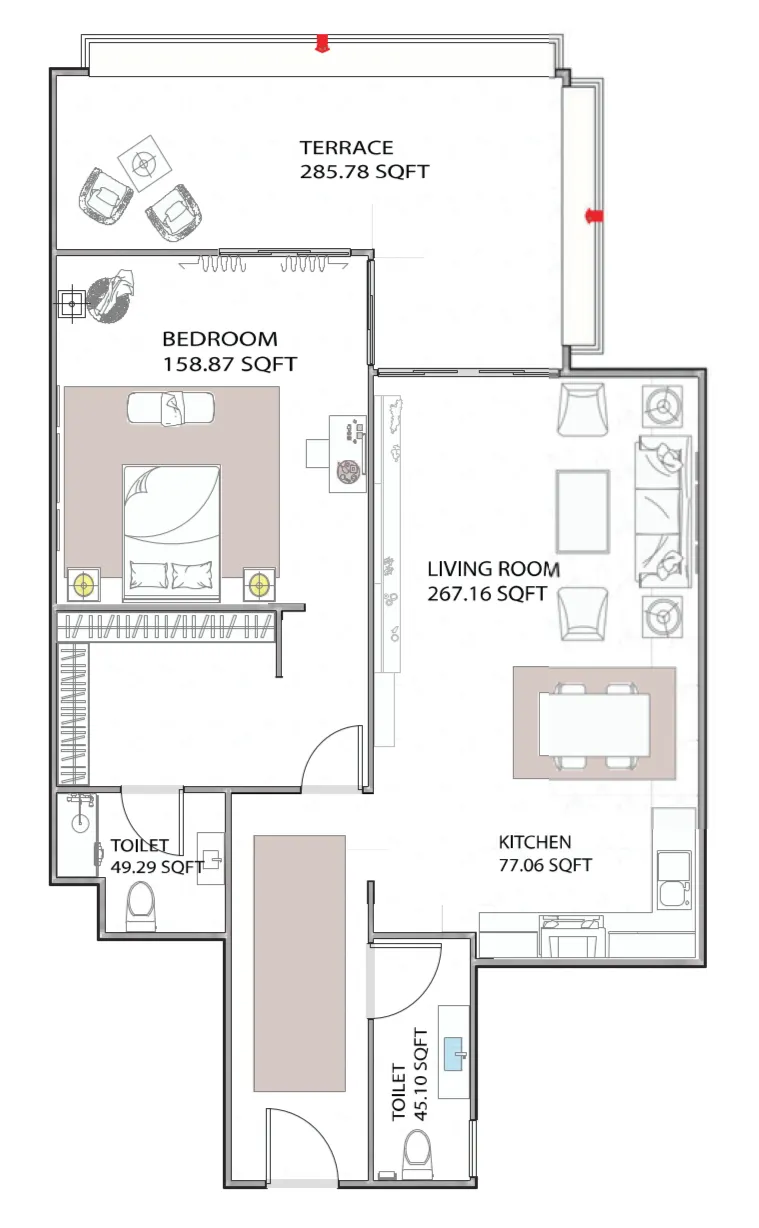 1 bed