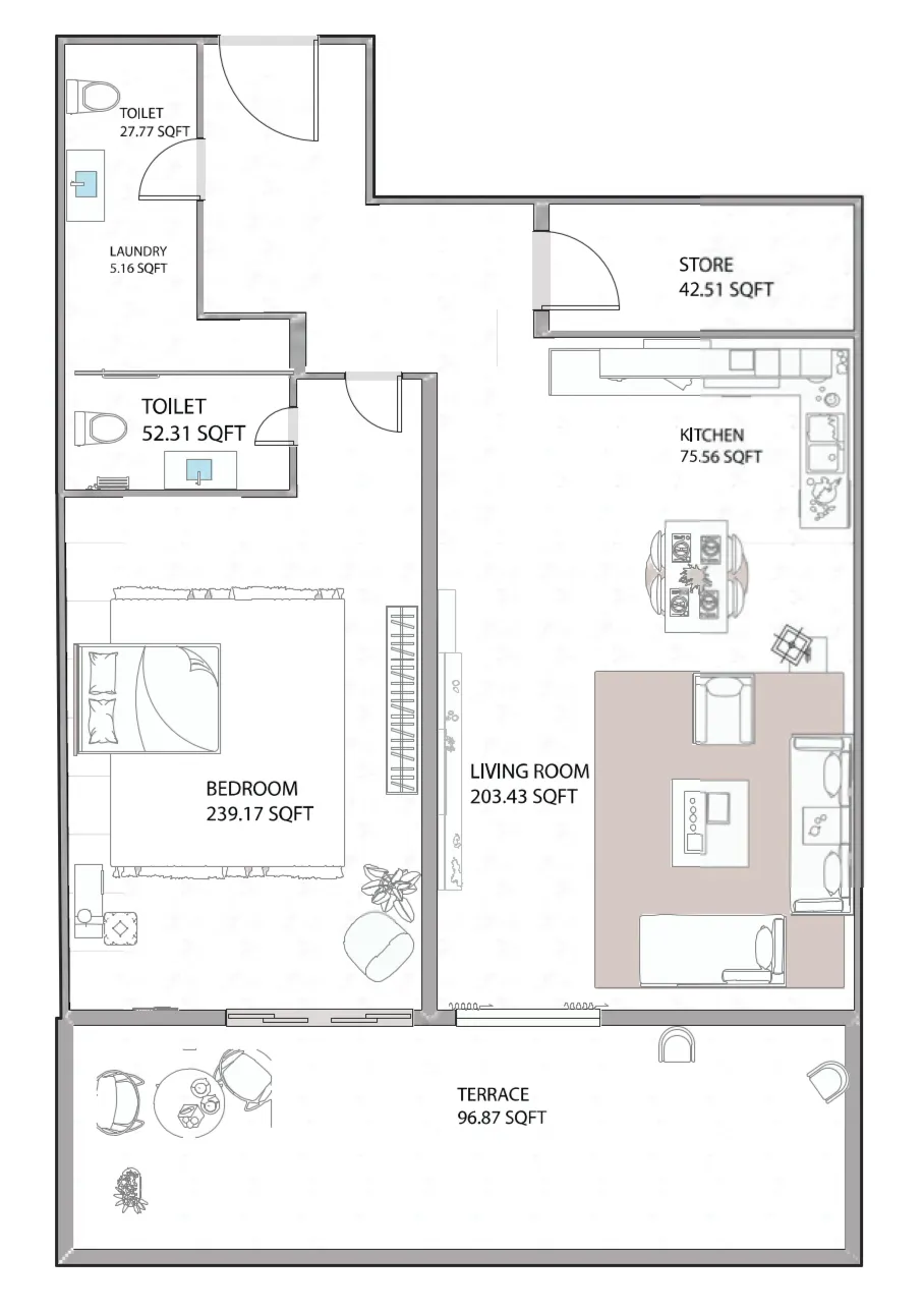 1 bed