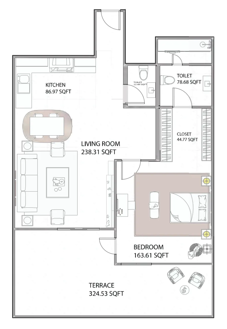 1 bed