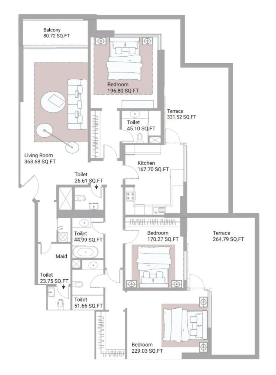 3 bed
