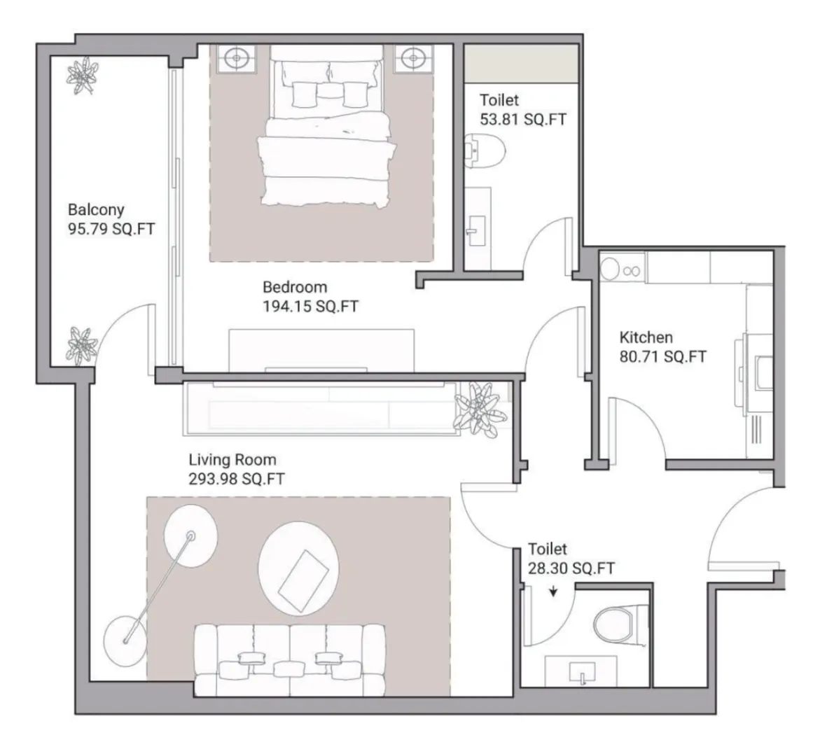1 bed