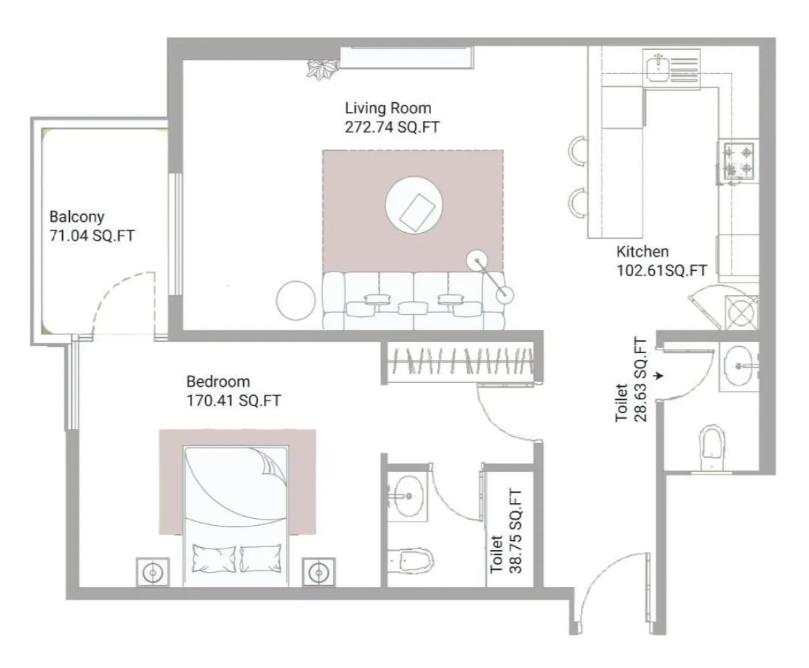 1 bed