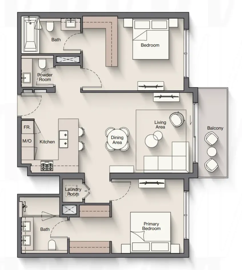 2 bed