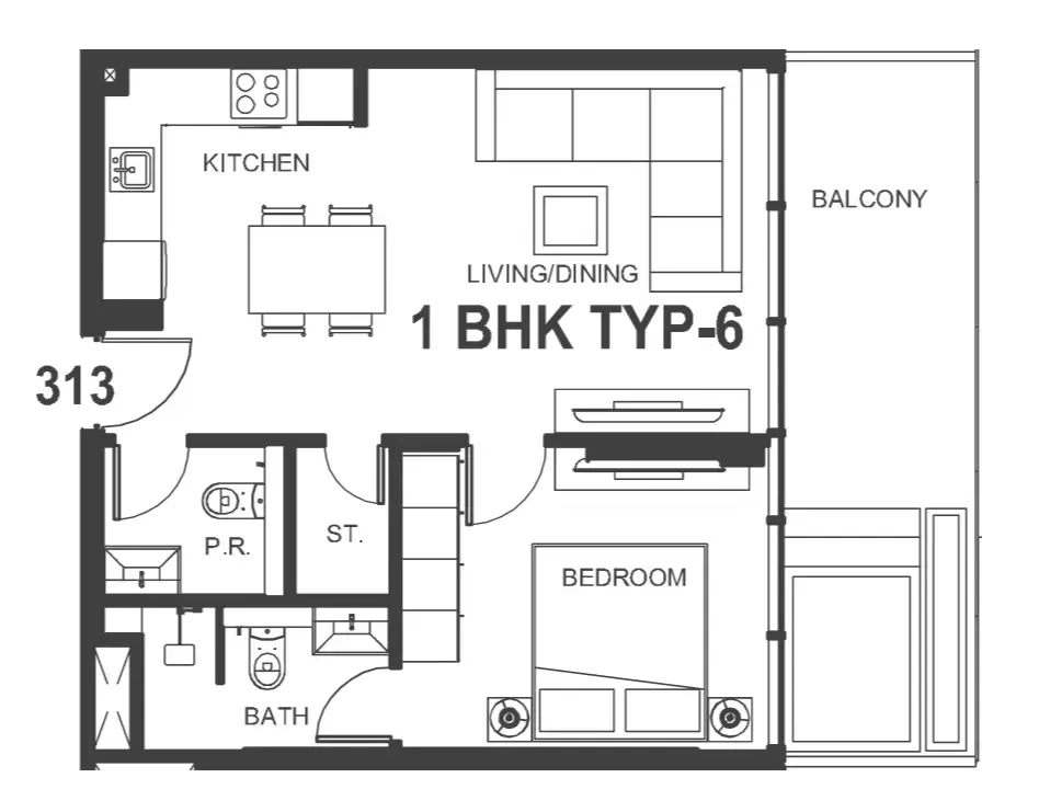 1 bed