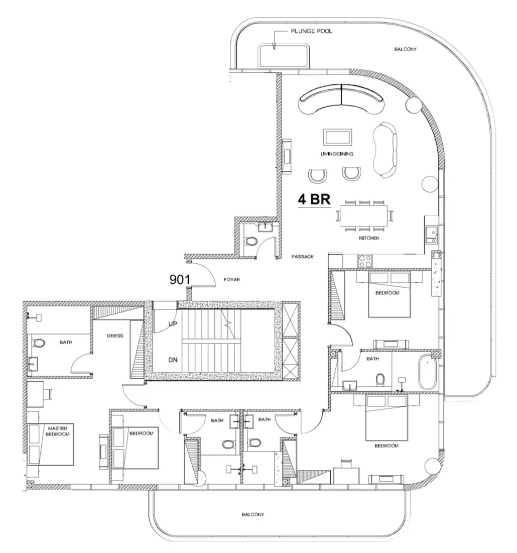 4 bedrooms floor plan