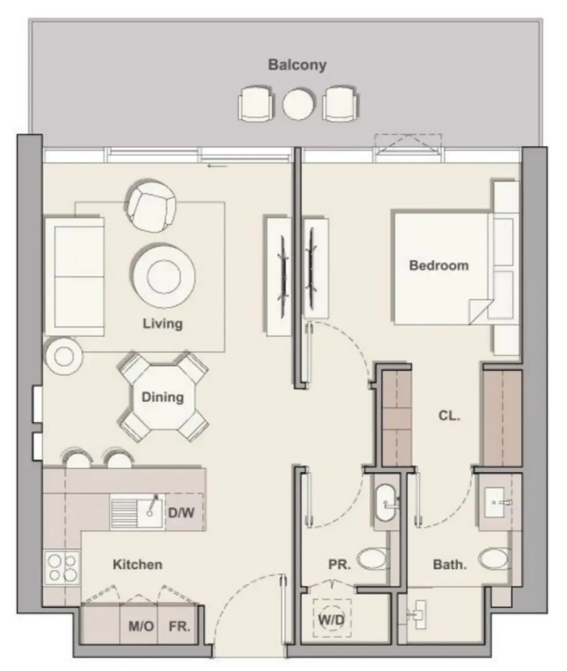 1 bedroom floor plan