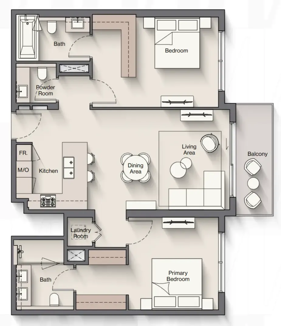 2 bed
