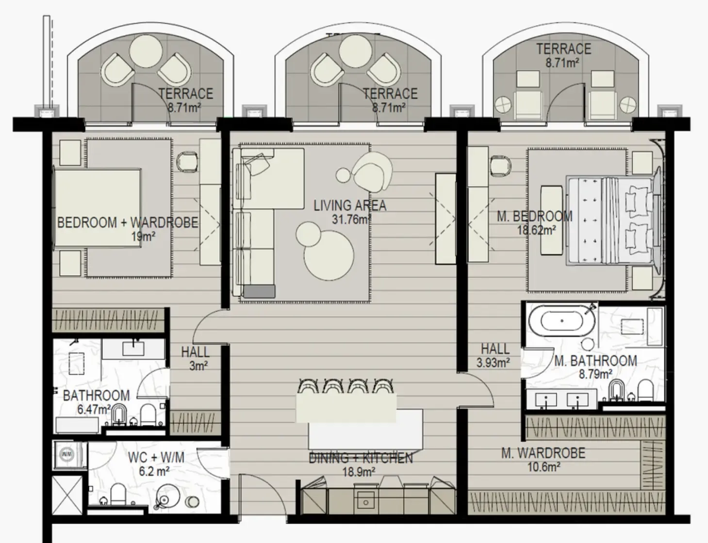 2 bed