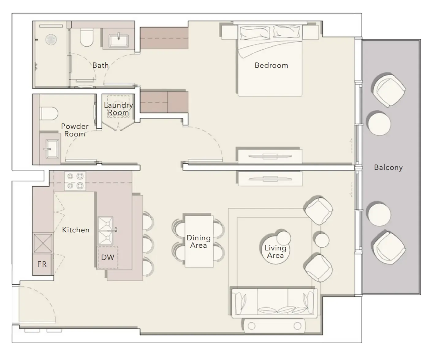 1 bed
