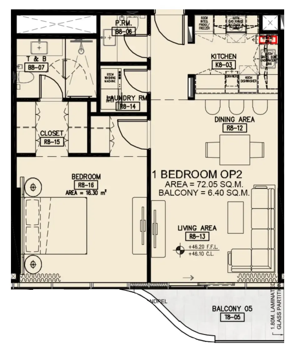 1 bedroom floor plan