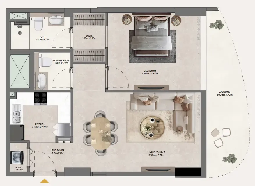 1 bed