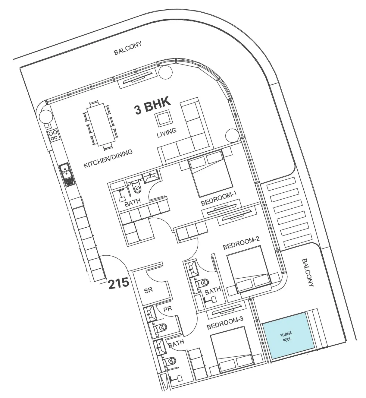3BR Layout