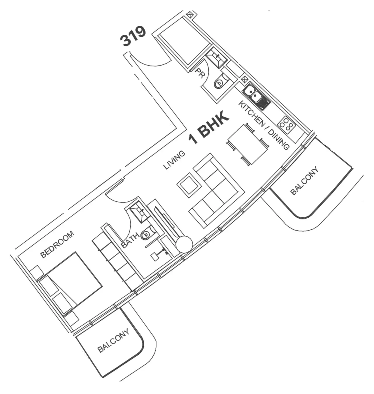 1BR Layout
