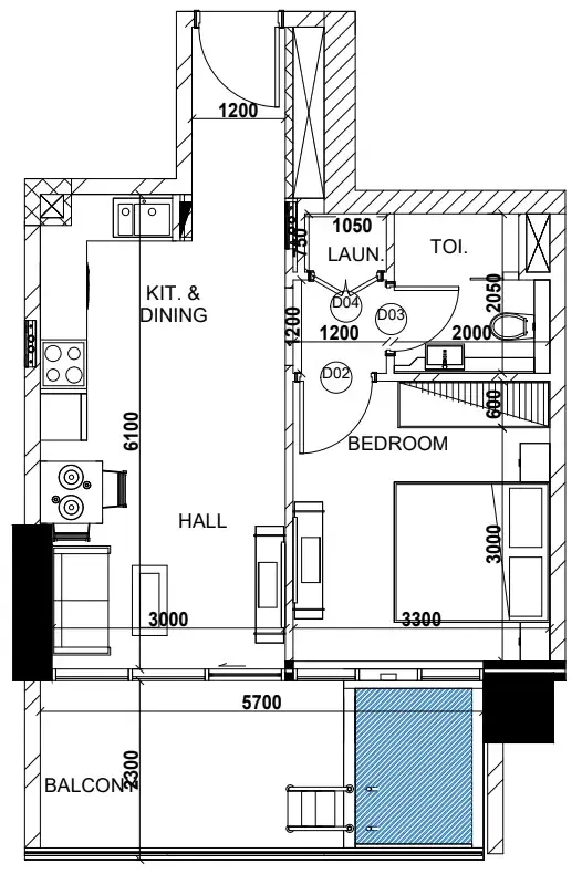 1 bed