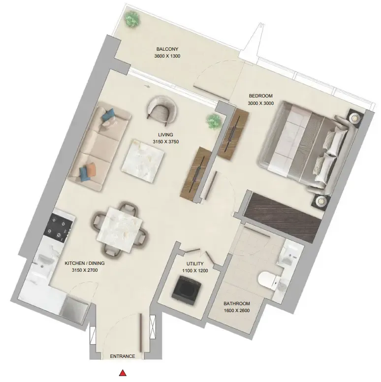 1 bed