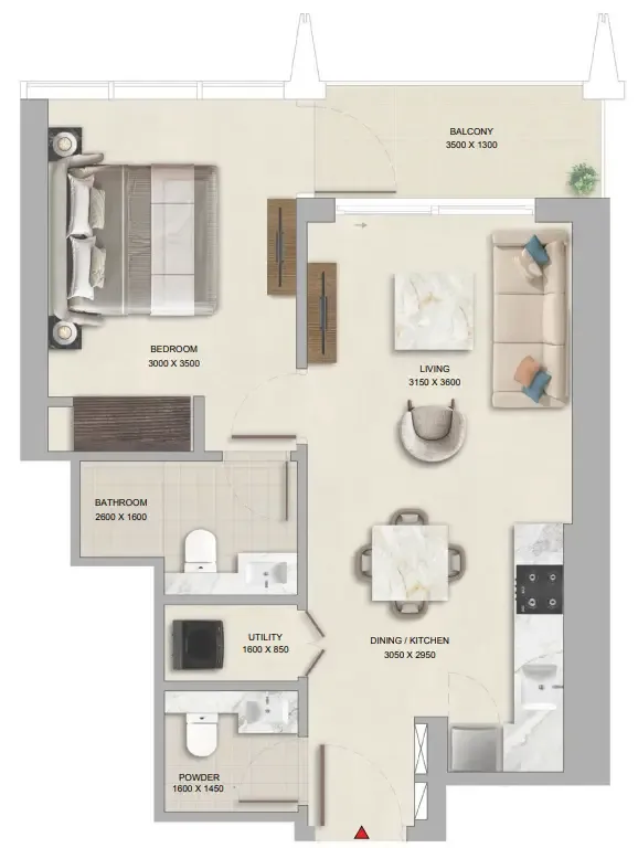 1 bed