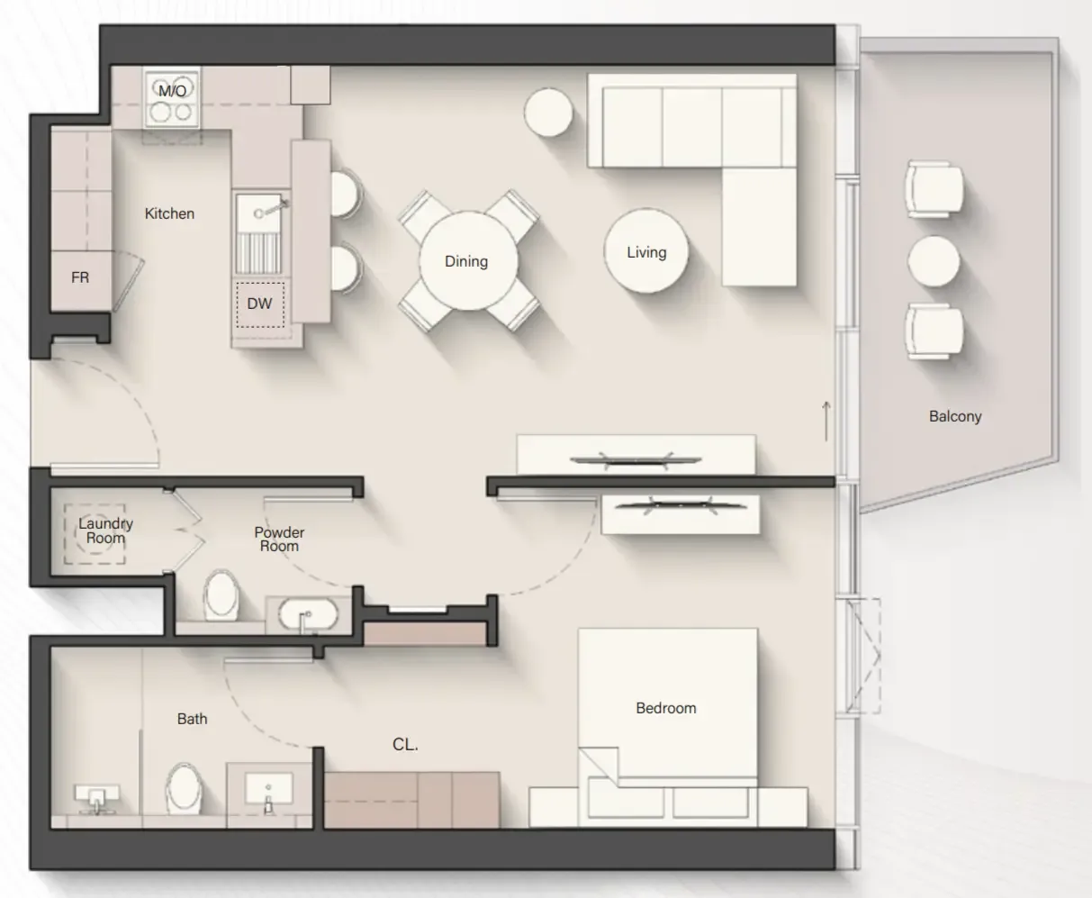 1 bed