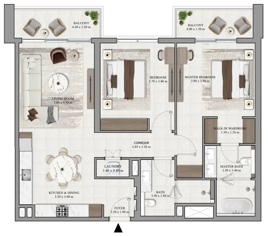 2 bed