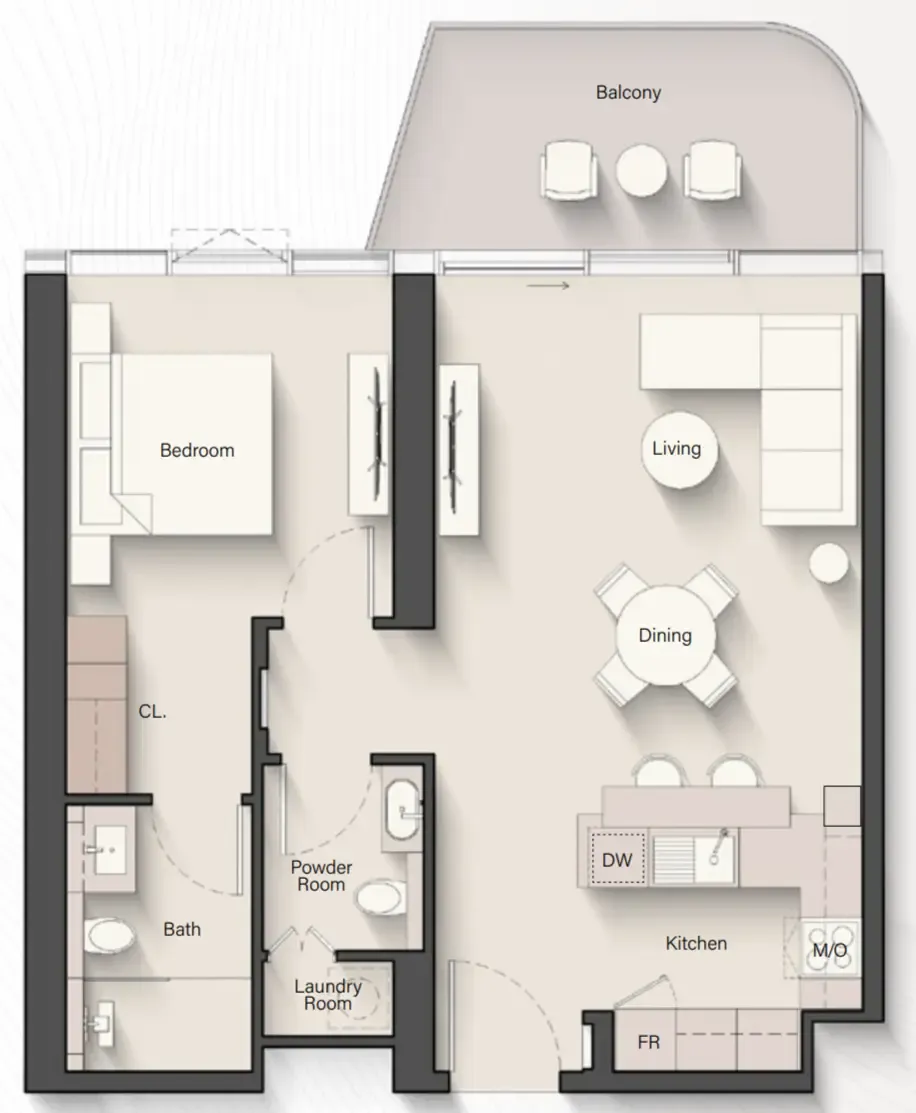 1 bed
