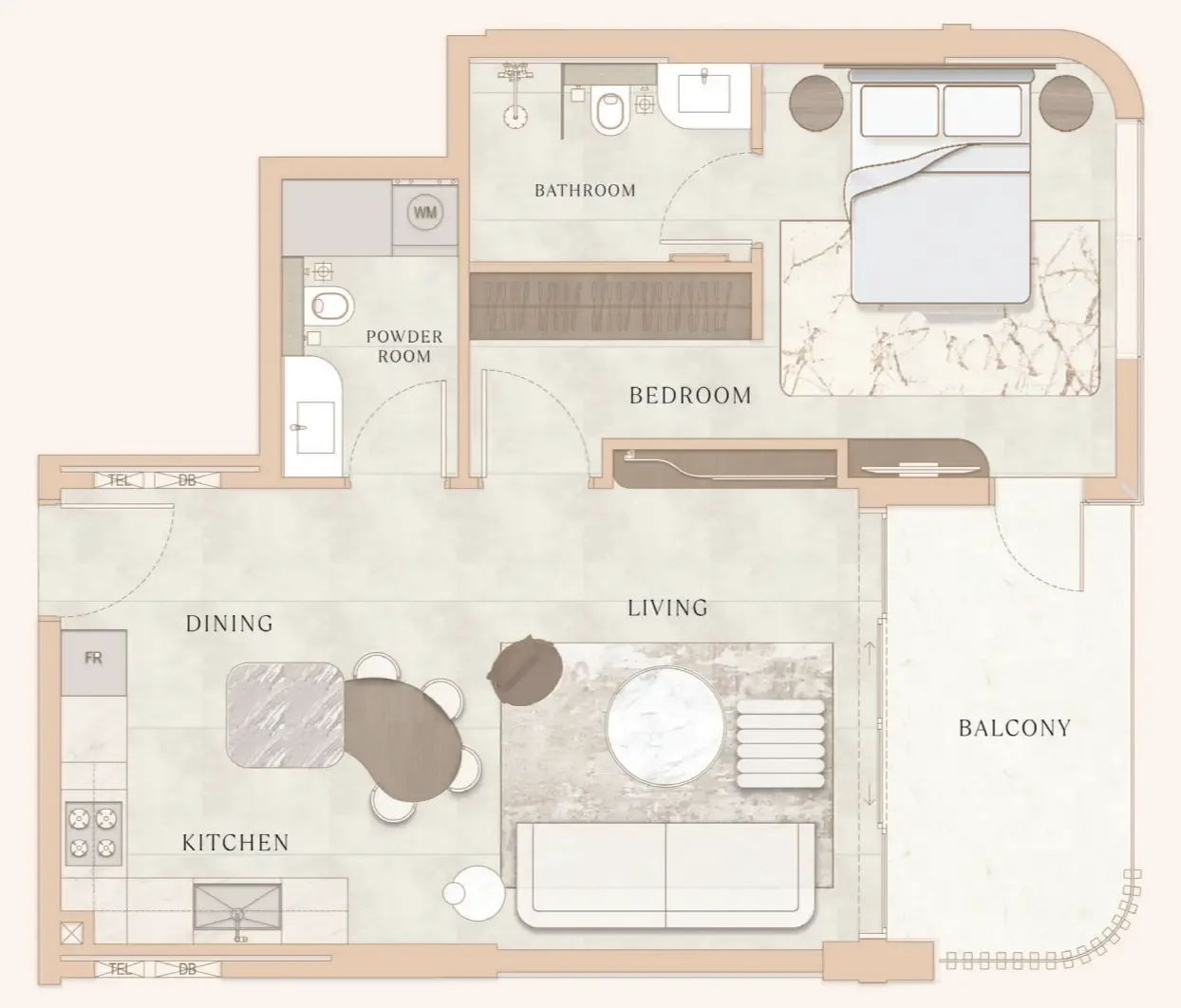 1 bed