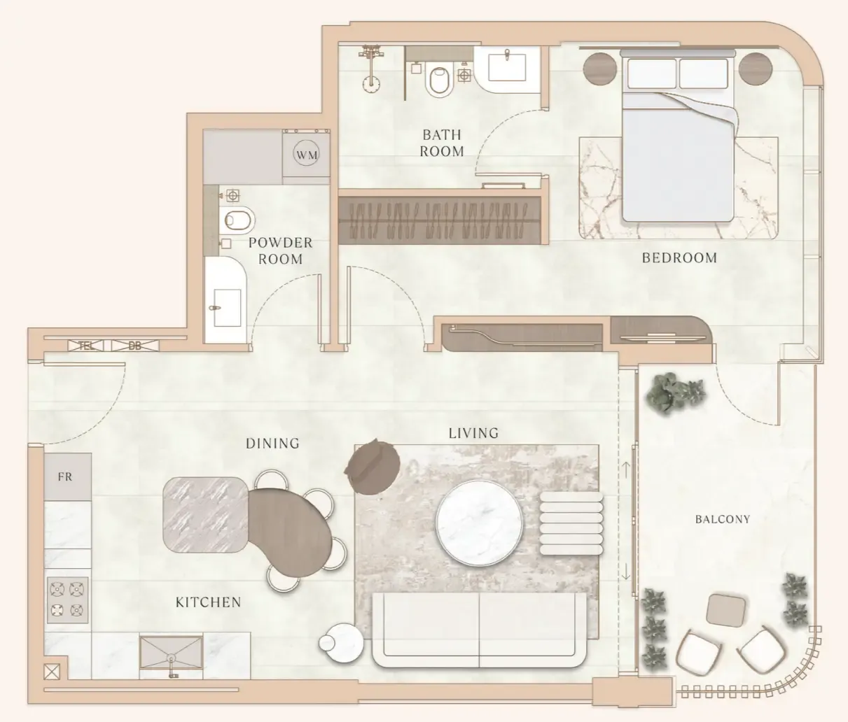 1 bed