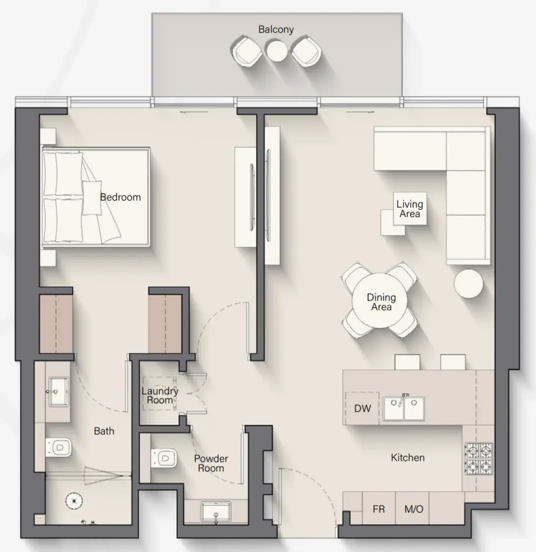 1 bed