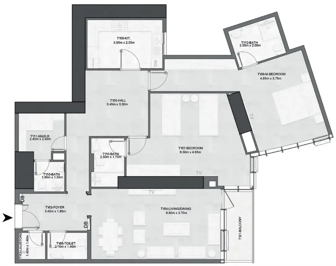 2 bed